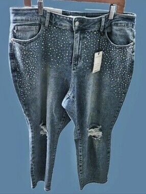 Judy Blue Studded Straight Leg Denim Jeans